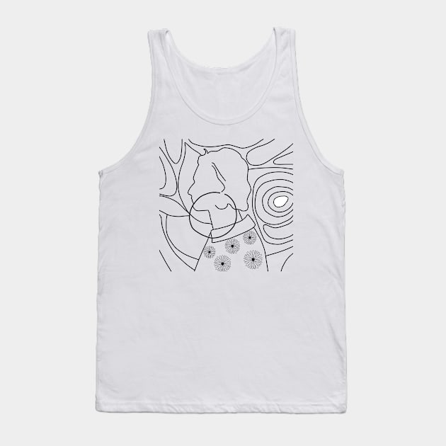 Outline Face Tank Top by JequiPrint